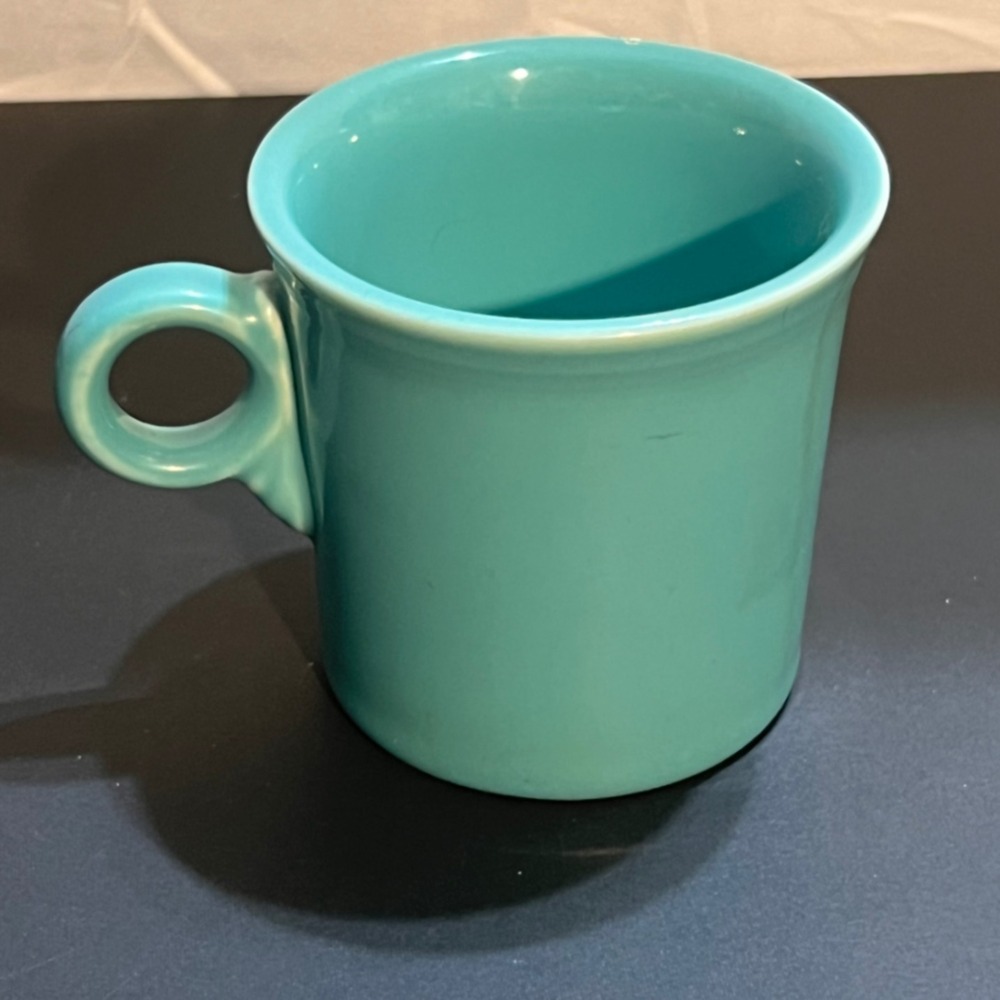 Fiesta 10oz Ring Handle Mug‎ Turquoise Blue Excellent Ceramic Coffee Cup USA